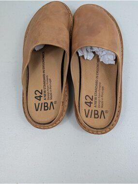 VIBA Roma Brown leather slippers Men's size 9
